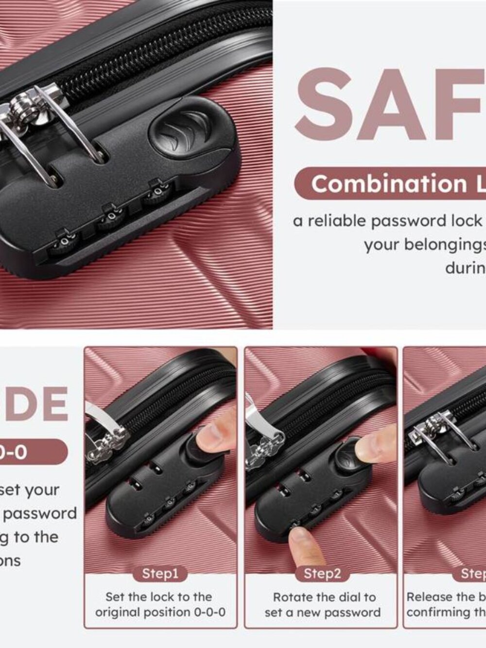 Multi-Piece Luggage Set with ABS Material and TSA Lock - Picture 8 of 9
